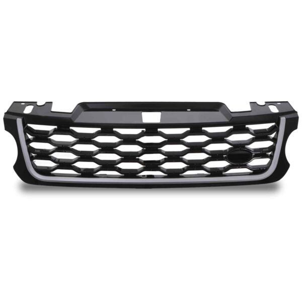 Black & Silver Facelift Upgrade Front Grille To Fit Range Rover Sport 14-17