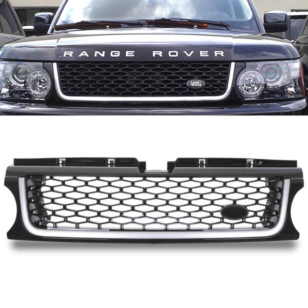 Black & Silver Autobiography Style Grille To Fit Range Rover Sport 10-13 - Image 2