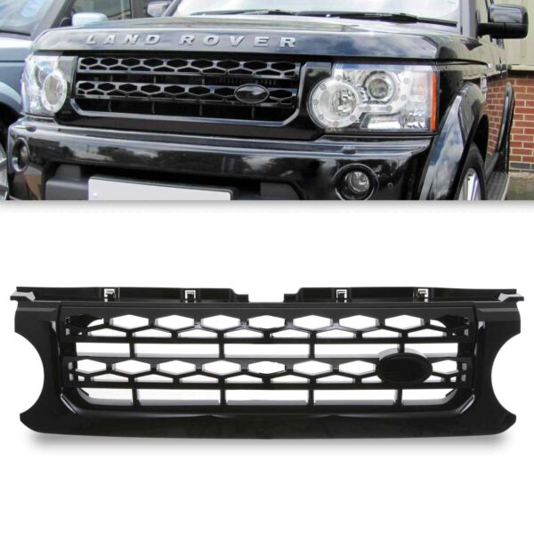 Gloss Black Grille To Fit Land Rovery Discovery 4 10-13 - Image 2