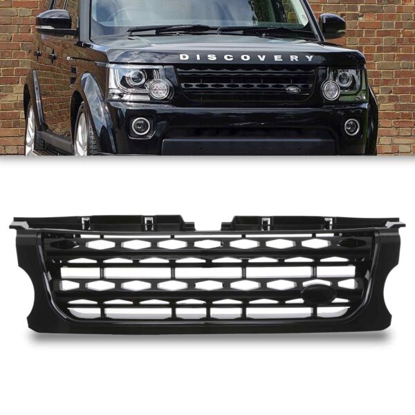 Black Front Grille To Fit Land Rover Discovery 4 Facelift 14-17 - Image 2