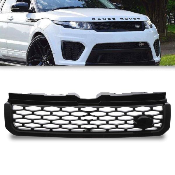 SVR Style Gloss Black Grille To Fit Range Rover Evoque 10-17 - Image 2