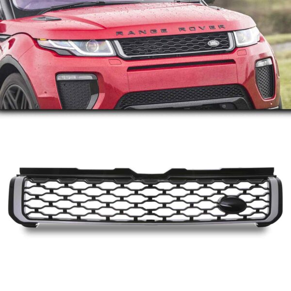 Black & Silver Dynamic Look Front Grille To Fit Range Rover Evoque L551 16- - Image 2