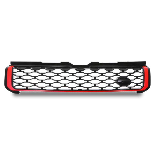 Black & Red Front Grille To Fit Range Rover Evoque L538 16-18