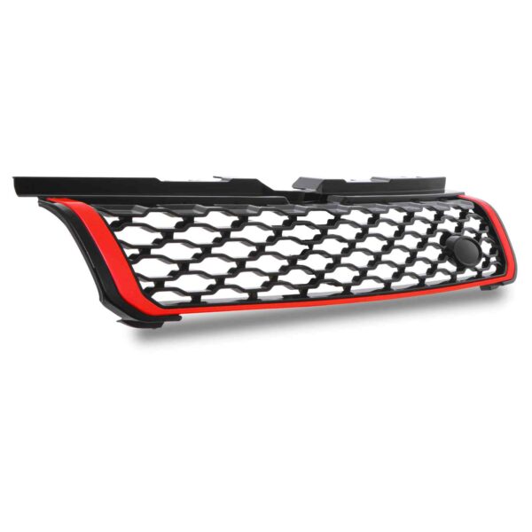 Black & Red Front Grille To Fit Range Rover Evoque L538 16-18 - Image 3