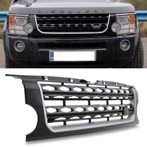 Black & Silver Discovery 4 Style Grille To Fit Land Rover Discovery 3 04-09 - Image 4