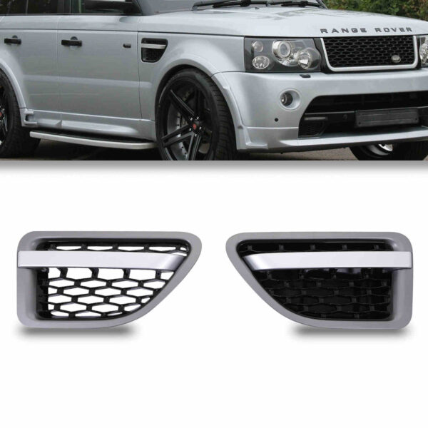 Grey & Black Side Air Vents To Fit Range Rover Sport L320 05-09 - Image 2