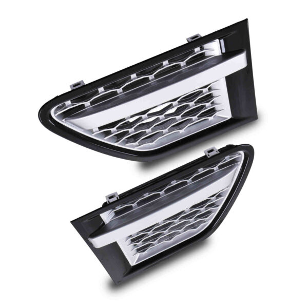 Black & Silver Wing Side Air Vents To Fit Range Rover Sport 10-13 - Image 9