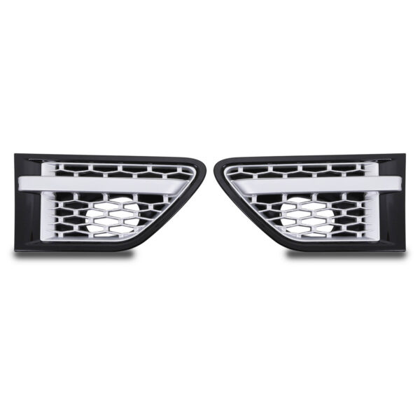 Black & Silver Wing Side Air Vents To Fit Range Rover Sport 10-13 - Image 2