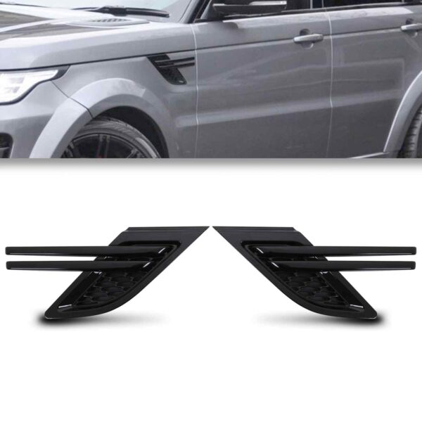 Black Side Wing Vents To Fit Range Rover Sport L494 14-17 - Image 2