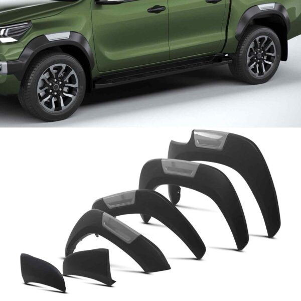 Toyota Hilux Revo 21+ Black Gr Style Fender Flare Set - Image 2