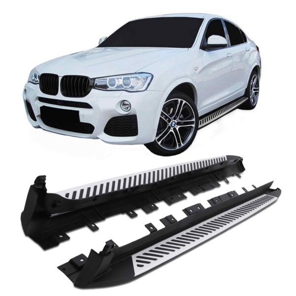 Bmw X4 F26 14-18 Black & Silver Side Steps - Image 2