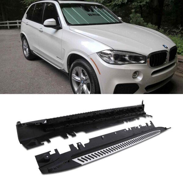 Bmw X5 F15 14-18 Black & Silver Side Steps - Image 2