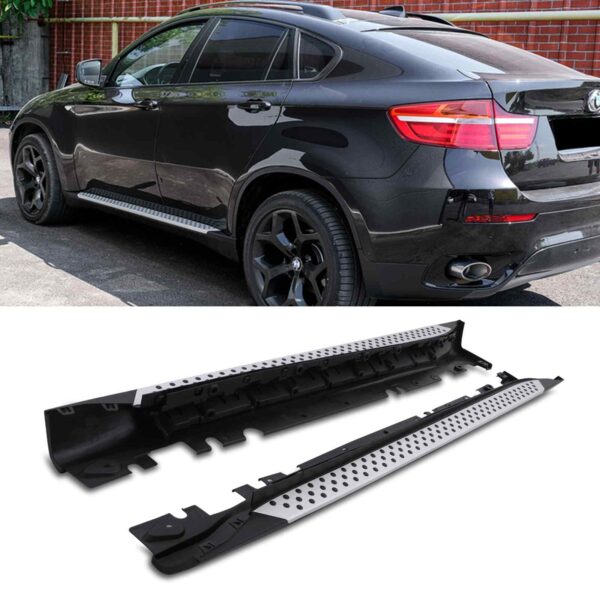 Bmw X6 E71 08-14 Black & Silver Side Steps - Image 2