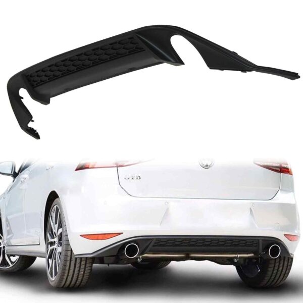 Dual Tip Exhaust Spoiler Back Bumper Diffuser - VW Golf 13+ - Image 2