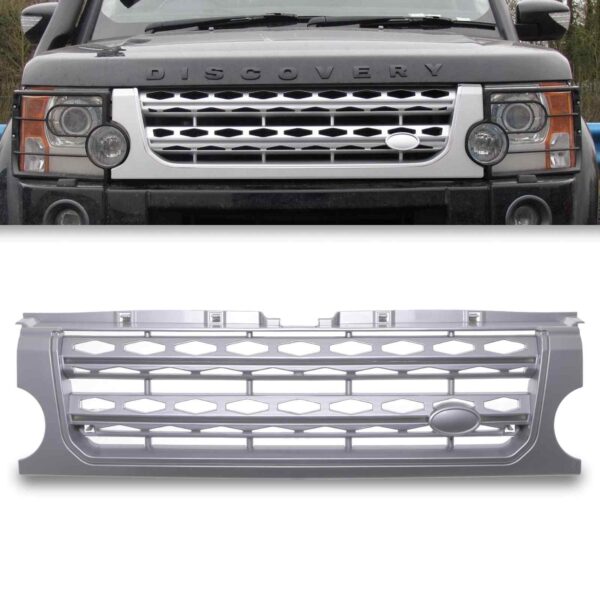 Silver Discovery 4 Style Grille To Fit Land Rover Discovery 3 04-09 - Image 2