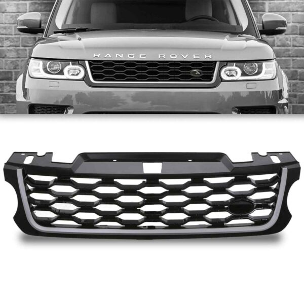 Black & Silver Facelift Upgrade Front Grille To Fit Range Rover Sport 14-17 - Image 10