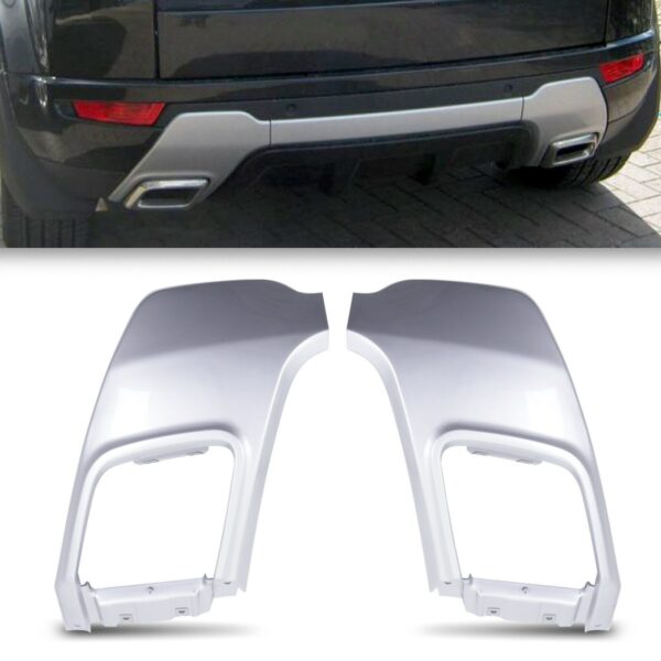 Silver Exhaust Rear Bumper Trims To Fit Range Rover Evoque L538 10-17 - Image 10