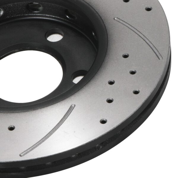 Front Drilled Grooved 256mm Brake Discs For Seat Ibiza Leon 1.2 1.4 1.6 TDI 08+ - Image 6