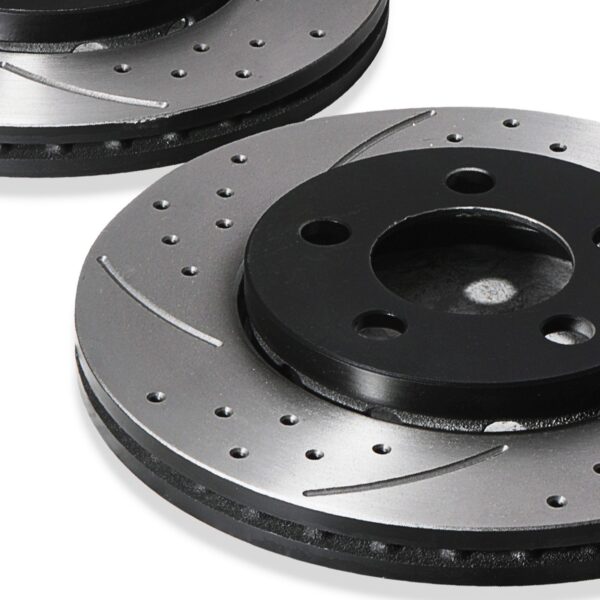 Front Drilled Grooved 256mm Brake Discs For Seat Ibiza Leon 1.2 1.4 1.6 TDI 08+ - Image 3