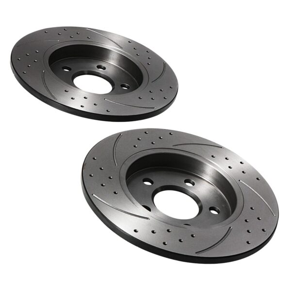 Rear Grooved Drilled Solid 288mm Brake Discs For Seat Exeo 2.0 TFSI St 2009+ - Image 7