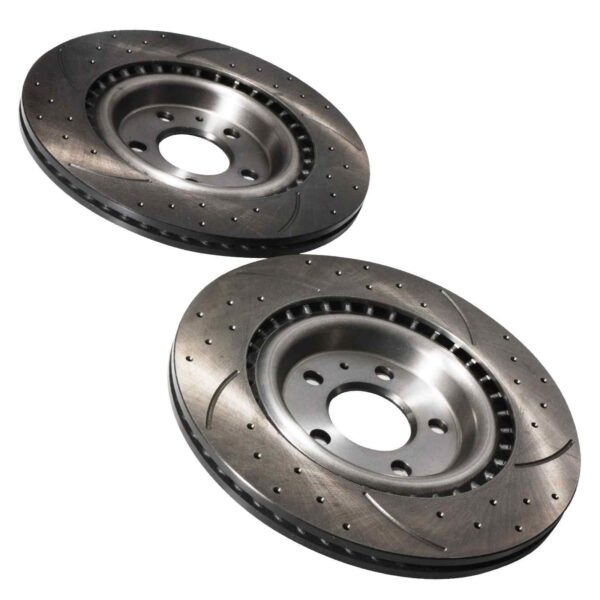 Rear Drilled Grooved 330mm Brake Discs For Audi A6 C7 & A7 4G8 12+ - Image 4