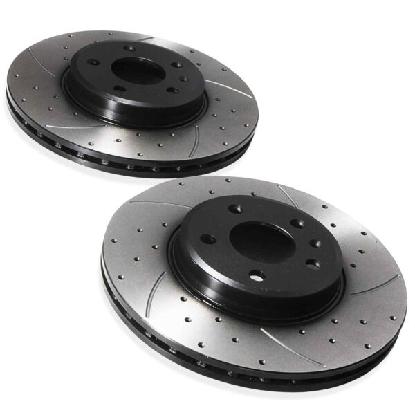 Front Drilled Grooved 314mm Brake Discs For Audi A4 B8 B9 & A5 8T 07+ - Image 2