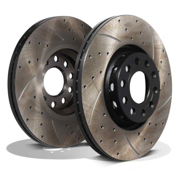 Front Drilled Grooved 312mm Brake Discs For Volkswagen VW Passat B5.5 00-05