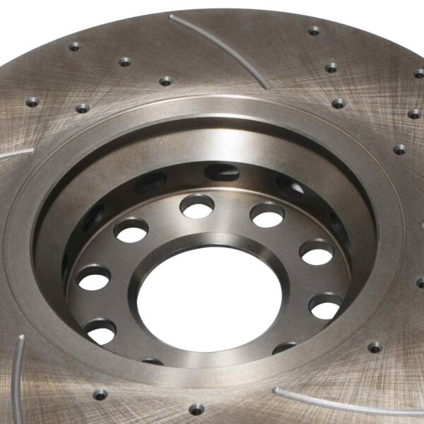 Front Drilled Grooved 312mm Brake Discs For Volkswagen VW Passat B5.5 00-05 - Image 3