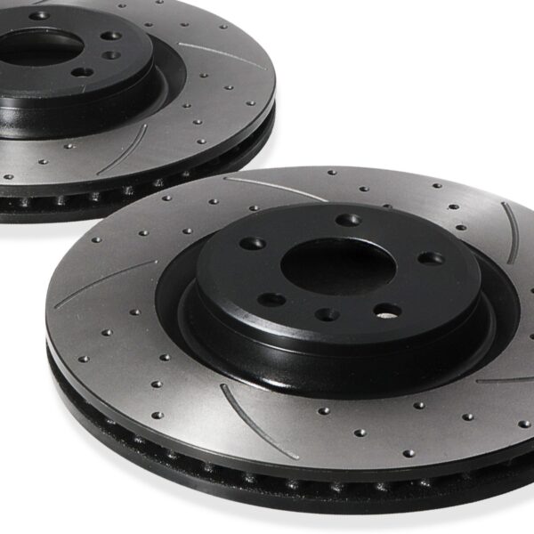 Front Drilled Grooved 345mm Brake Discs For Audi Q5 2.0 3.0 3.2 TDI TFSI Quattro - Image 4