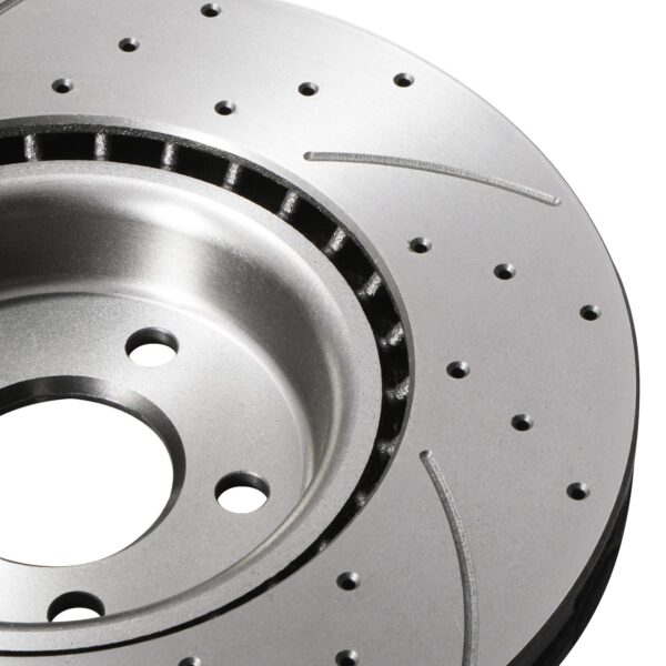 Front Drilled Grooved 345mm Brake Discs For Audi Q5 2.0 3.0 3.2 TDI TFSI Quattro - Image 5