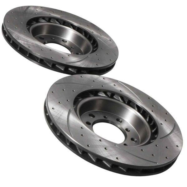 Front Drilled Grooved 325mm Brake Discs For BMW 3 Series E46 M3 3.2 00-06 - Image 5