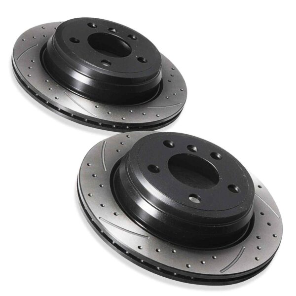 Rear Drilled Grooved 300mm Brake Discs For BMW 3 Series F30 F32 F34 12-18 - Image 7