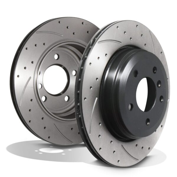 Rear Drilled Grooved 320mm Brake Discs For BMW 5 6 Series 520D 530I 630I 03+