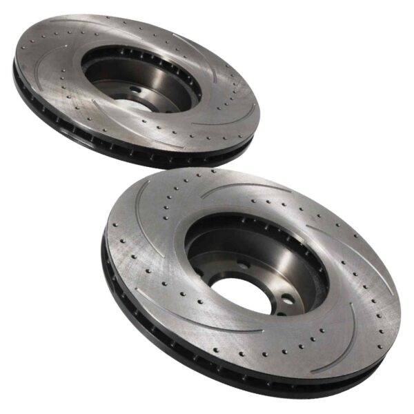 Front Drilled Grooved 348mm Brake Discs For BMW X5 E70 07-13 - Image 4