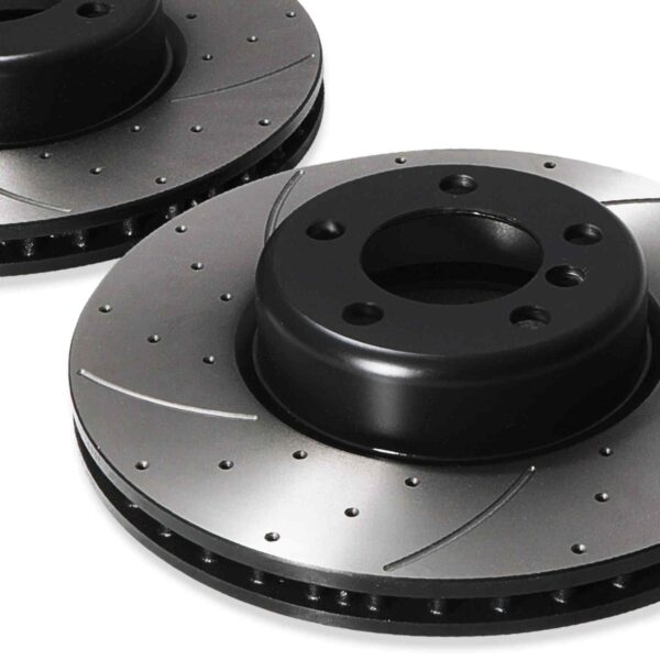 Front Drilled Grooved 345mm Brake Discs For BMW 1 Series M135i M140i F20 F21 11-19 - Image 4