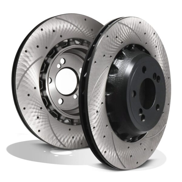 Rear Drilled Grooved Vented 370mm Brake Discs For BMW F80 M3 Competition 14-18