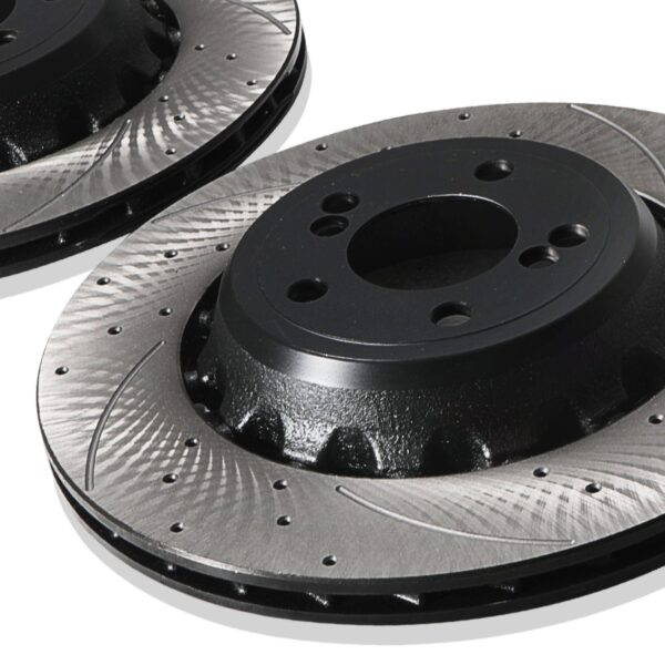 Rear Drilled Grooved Vented 370mm Brake Discs For BMW F80 M3 Competition 14-18 - Image 3