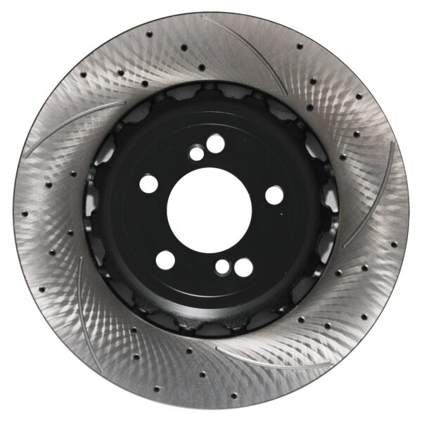 Rear Drilled Grooved Vented 370mm Brake Discs For BMW F80 M3 Competition 14-18 - Image 2