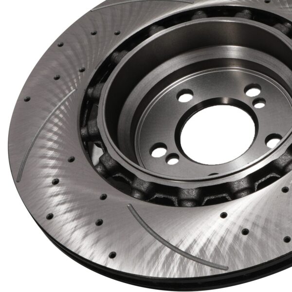 Rear Drilled Grooved Vented 370mm Brake Discs For BMW F80 M3 Competition 14-18 - Image 4