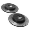 Rear Drilled Grooved 240mm Brake Discs For Fiat 500 Abarth 500 595 695 2008+ - Image 2
