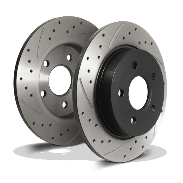 Rear Drilled Grooved Brake Discs 271mm - Ford Focus Mk3 1.0 Ecoboost 10-18