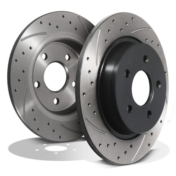Rear Grooved Drilled 280mm Brake Discs For Ford Focus Mk2 2.5 St 225 St225 05+