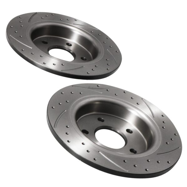 Rear Grooved Drilled 280mm Brake Discs For Ford Focus Mk2 2.5 St 225 St225 05+ - Image 5