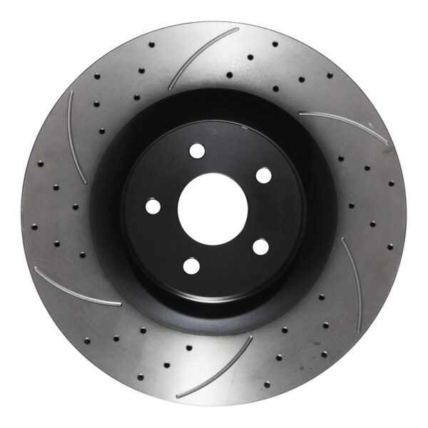 Front Drilled Grooved 350mm Uprated Brake Discs For Ford Focus Mk3 RS 2.3 2015+ - Image 2