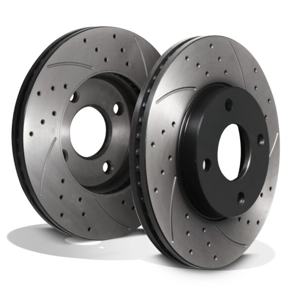 Front Drilled Grooved 262mm Brake Discs For Ford Fiesta Mk8 Ecoboost & TDCI 17+