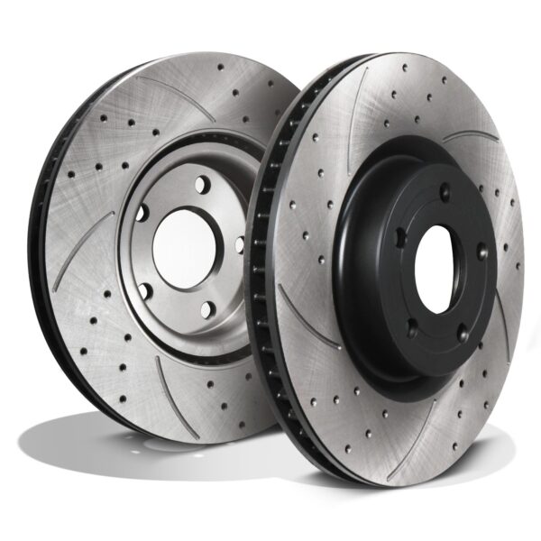 Front Drilled Grooved 308mm Brake Discs For Ford Puma Mk2 St 1.5 Ecoboost 18+