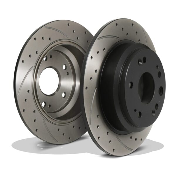 Rear Drilled Grooved Brake Discs 282mm - Honda Accord Tourer 7th Gen 03-08