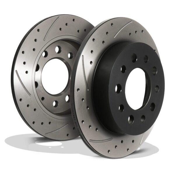 Rear Drilled Grooved Brake Discs 258mm - Hyundai Coupe MK2 GK 01-09