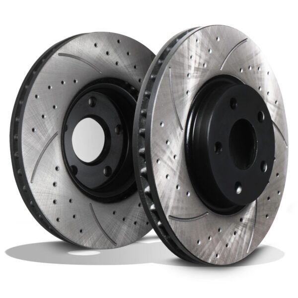 Front Drilled Grooved 300mm Brake Discs Range Rover Evoque & Discovery Sport 11+