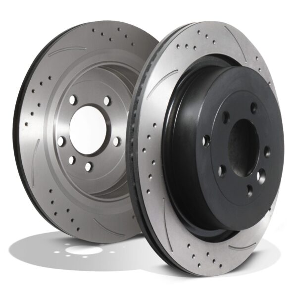 Rear Drilled Grooved 350mm Brake Discs For Land Rover Discovery 3 4 3.0 5.0 V8